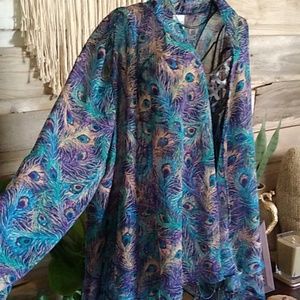 Susan Graver Tops - Susan Graver Peacock Cardigan Blouse Susan Graver Tops - Susan Graver Peacock Cardigan Blouse